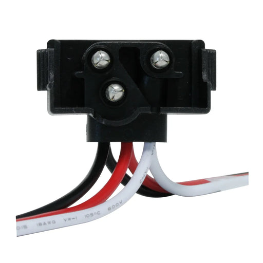 Black CONTINUOUS 3-PRONG RIGHT ANGLE LIGHT PLUG WIRE HARNESS, (SOLD BY THE PLUG)
