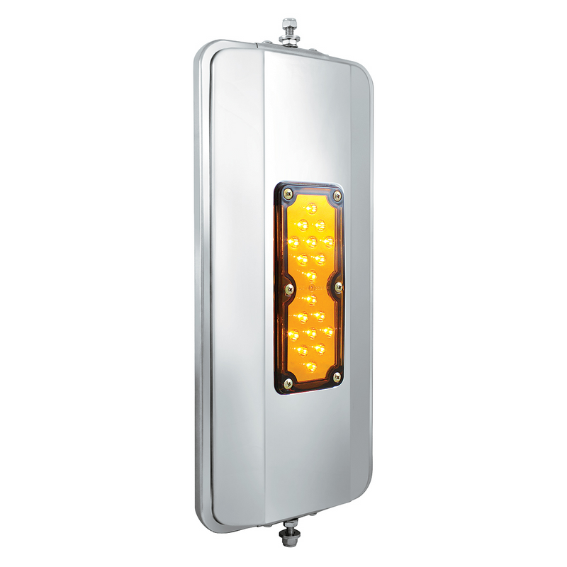 Espejo West Coast de acero inoxidable con 18 LED de 7" x 16" - calentado (a granel)