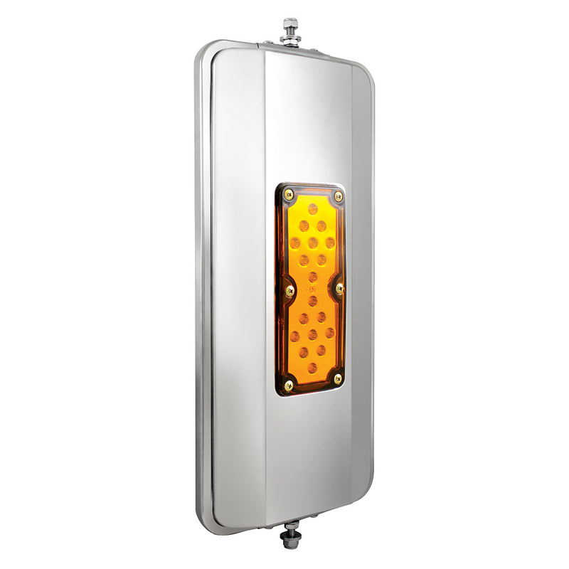 Espejo West Coast de acero inoxidable con 18 LED de 7" x 16" - calentado (a granel)