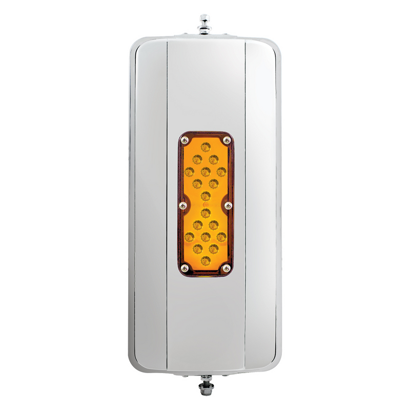 Espejo West Coast de acero inoxidable con 18 LED de 7" x 16" - calentado (a granel)
