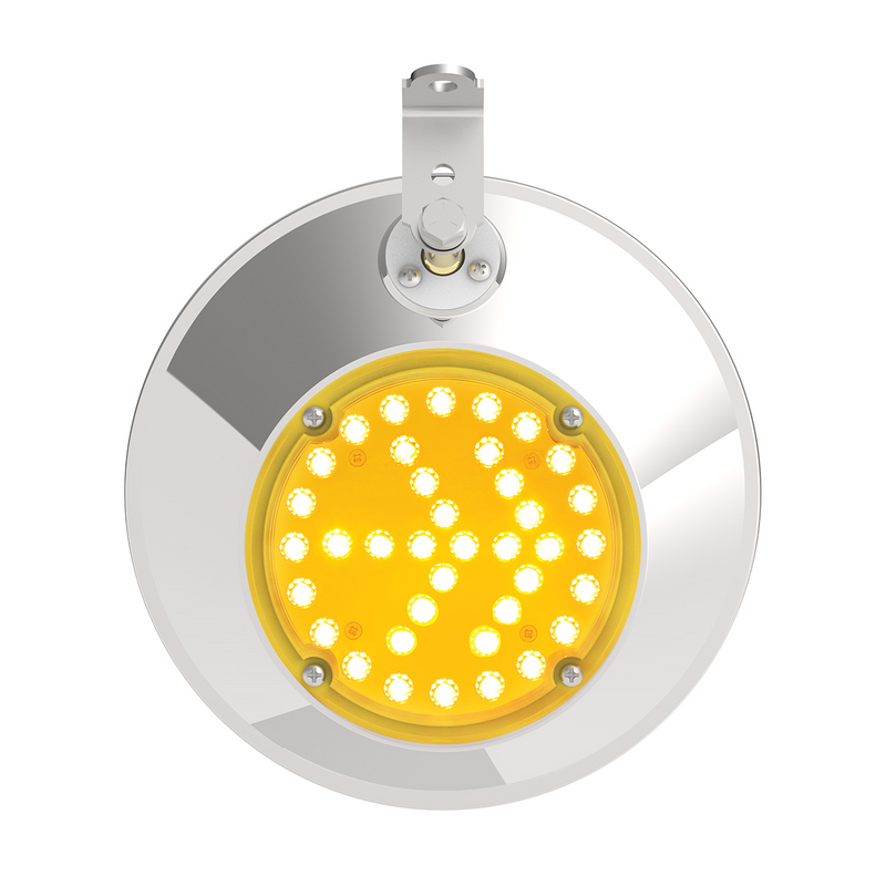 8-1/2" Stainless Steel Convex Mirror With LED - Driver