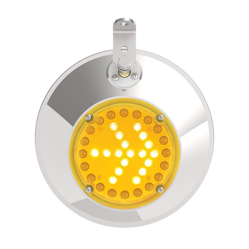 8-1/2" Stainless Steel Convex Mirror With LED - Driver