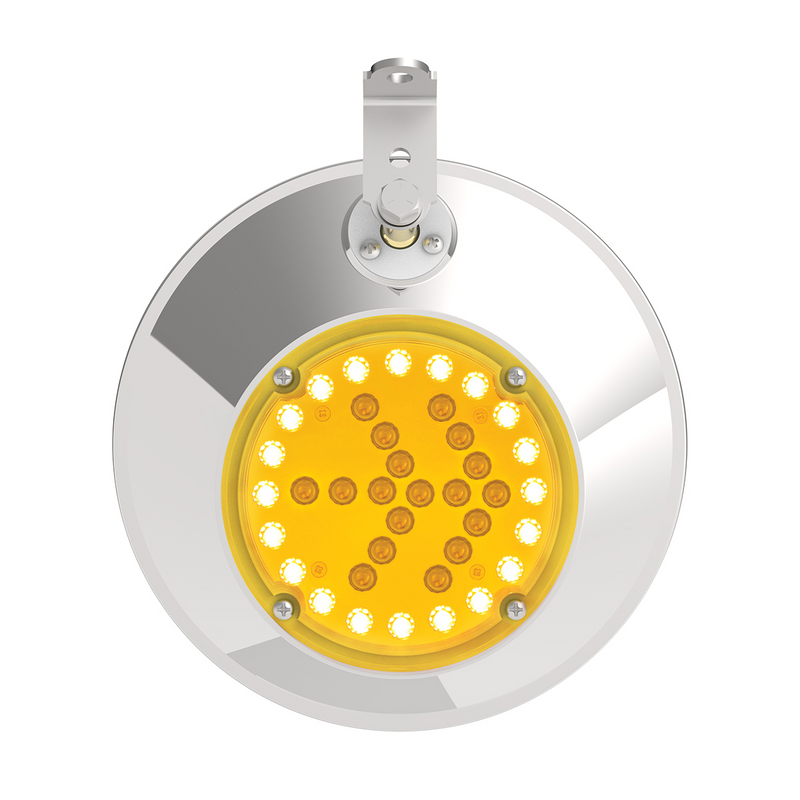 8-1/2" Stainless Steel Convex Mirror With LED - Driver