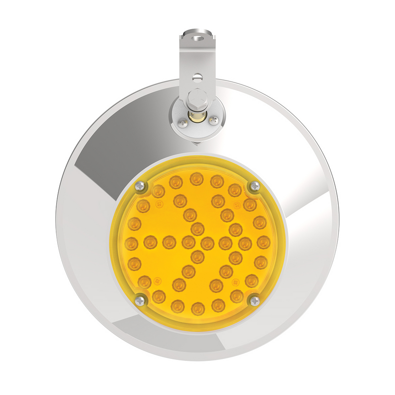 8-1/2" Stainless Steel Convex Mirror With LED - Driver
