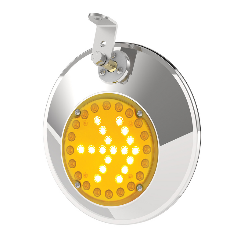 8-1/2" Stainless Steel Convex Mirror With LED - Driver