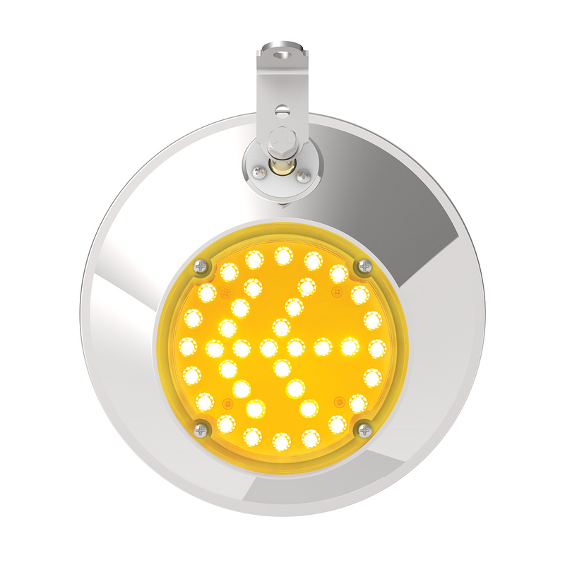 8-1/2" Stainless Steel Convex Mirror With LED - Passenger
