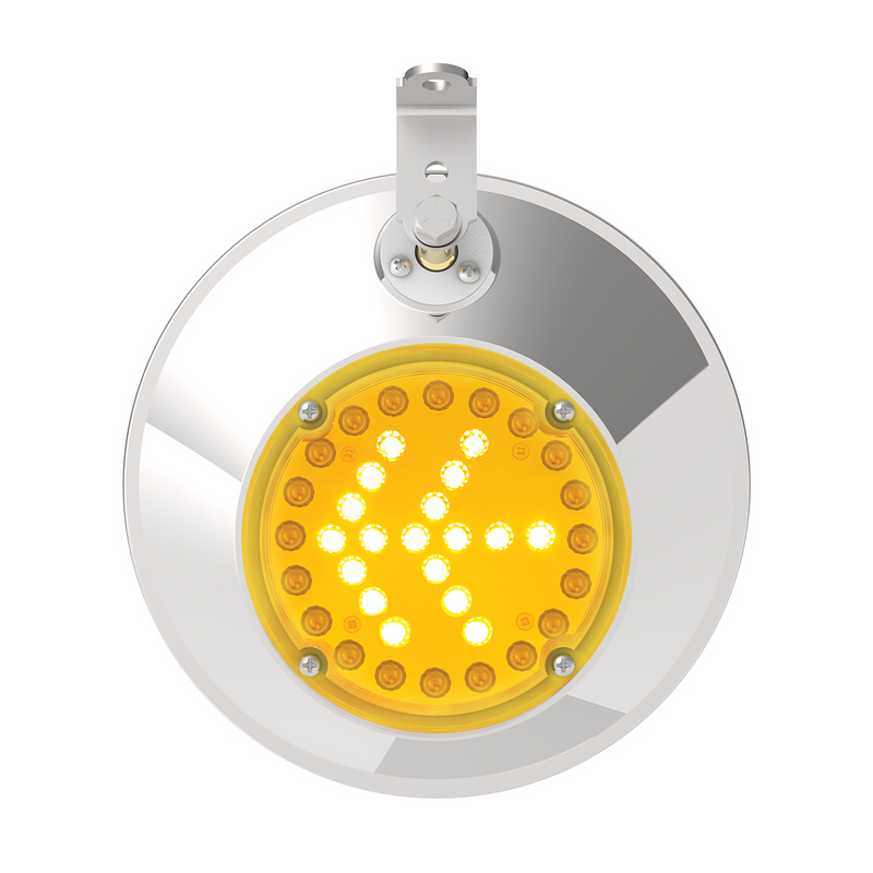 8-1/2" Stainless Steel Convex Mirror With LED - Passenger