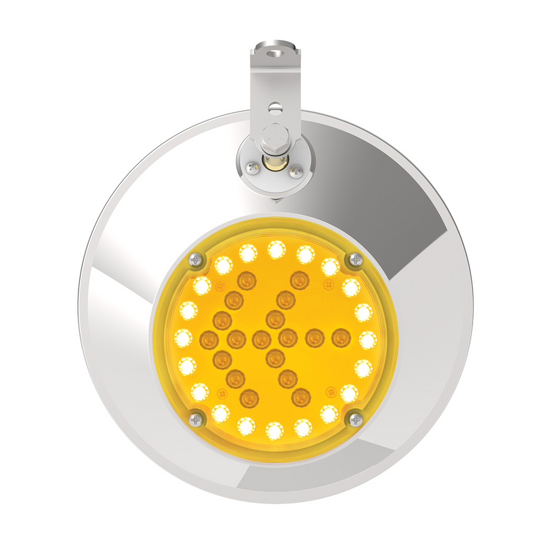 8-1/2" Stainless Steel Convex Mirror With LED - Passenger