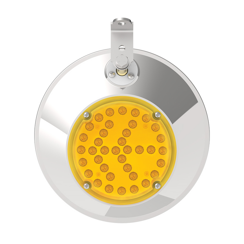 8-1/2" Stainless Steel Convex Mirror With LED - Passenger