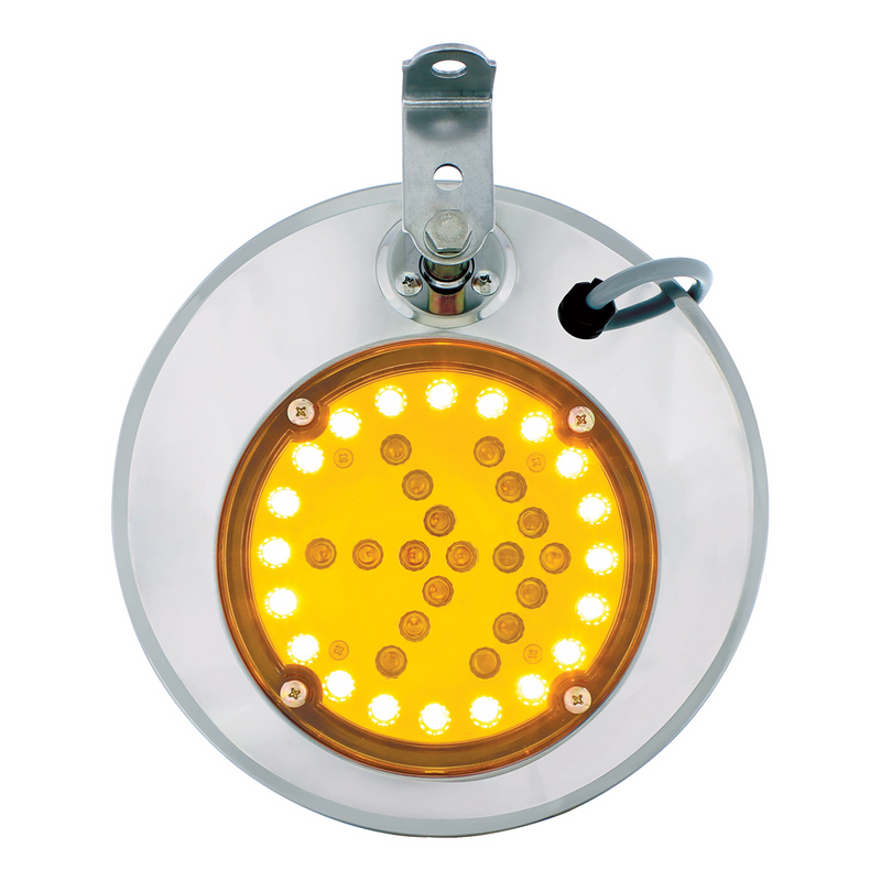 8-1/2" Stainless Steel Convex Heated Mirror With LED - Driver