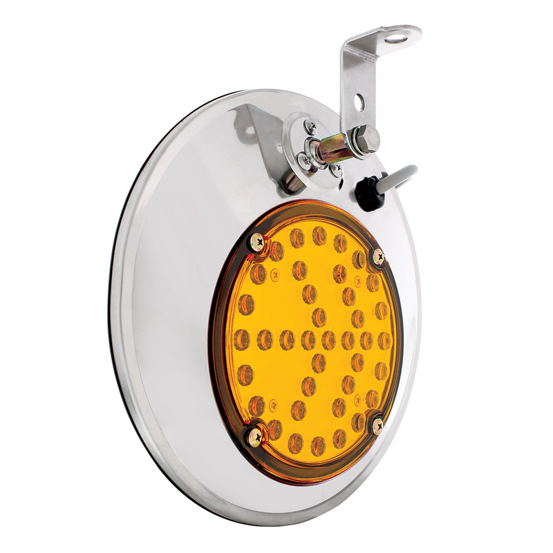 8-1/2" Stainless Steel Convex Heated Mirror With LED - Driver