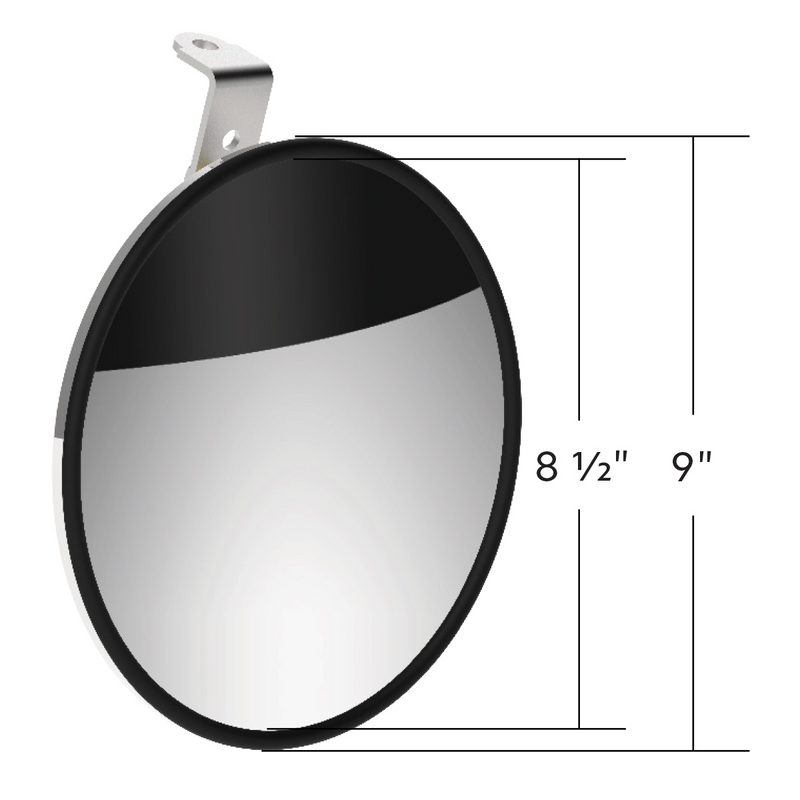 8-1/2" Stainless Steel Convex Heated Mirror With LED - Driver