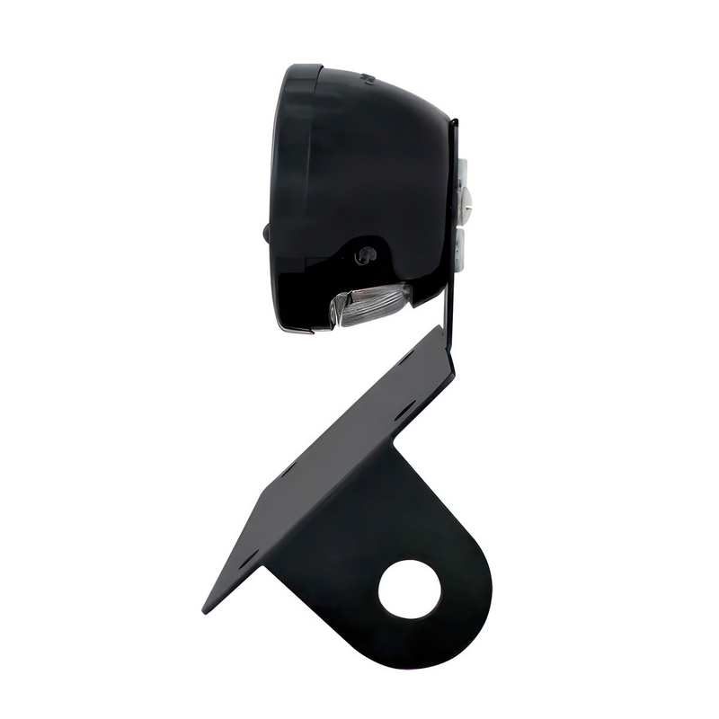 Black 1928 DUO Lamp & Blue Dot Style LED Tail Light Assembly With Horizontal Mounting Bracket