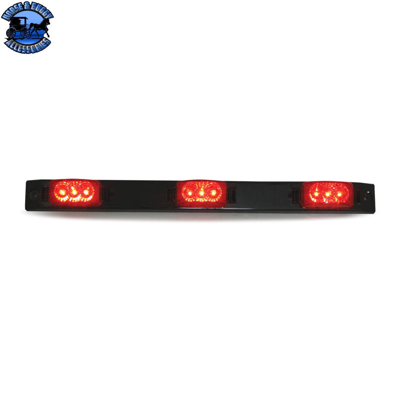 87091 BLACK PLASTIC ID BAR W/ 3 SPYDER RED 3-LED MARKER LIGHTS