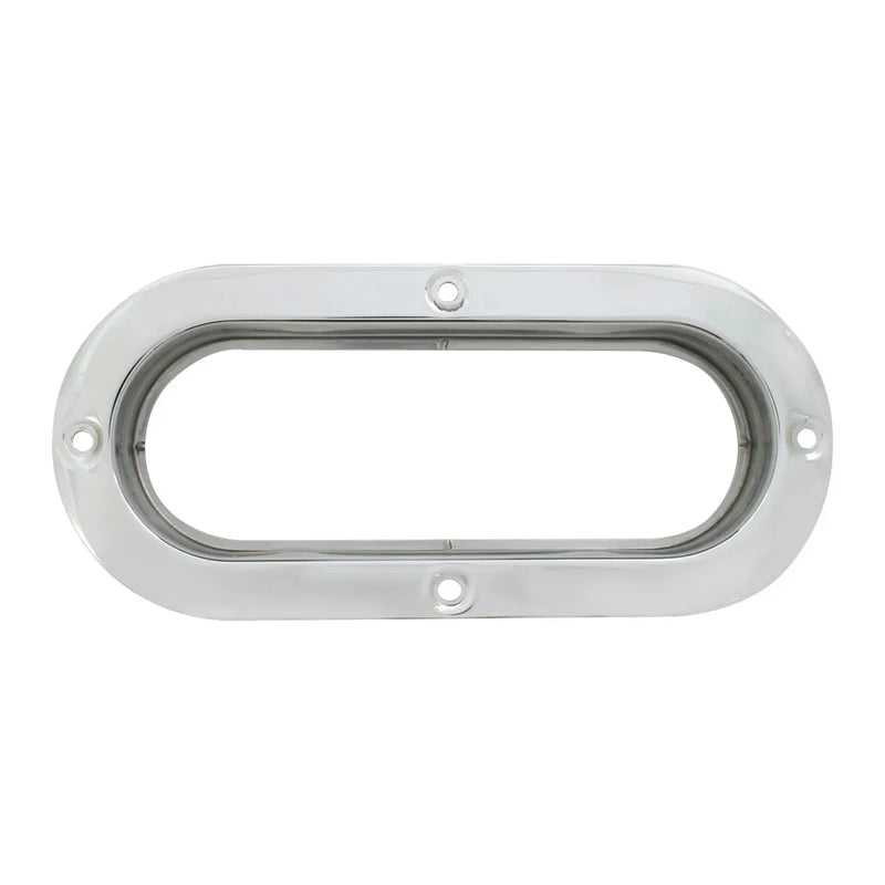 #87146 Stainless Steel Flange Mount Bezel for Large Oval Light chrome ring Light Gray