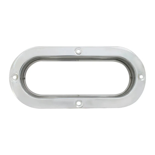 #87146 Stainless Steel Flange Mount Bezel for Large Oval Light chrome ring Light Gray