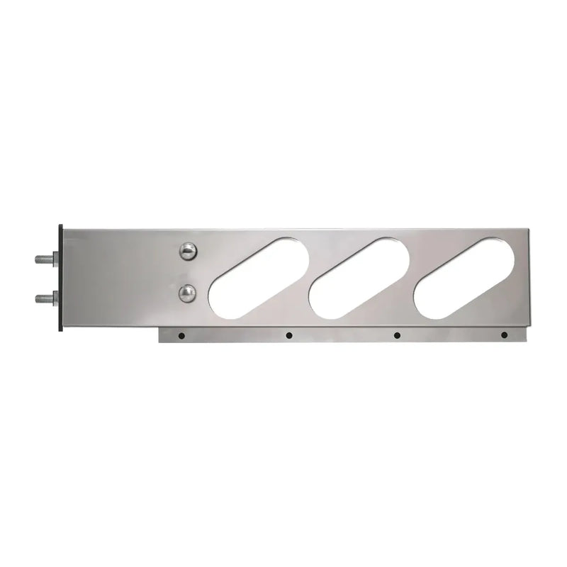 91774 2PC SS SPRING-LOAD BAR W/OVAL PEARL OVAL RED/CLEAR LED LIGHT Gray