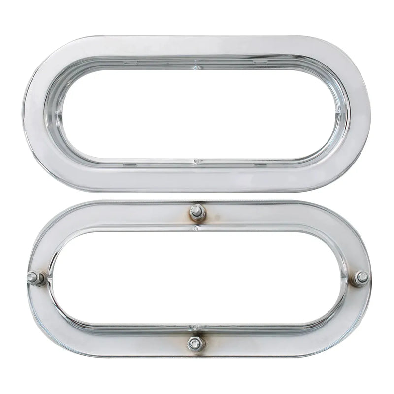 #87203 Flange Mount Bezel with Hidden Studs for 6.5â€³ Large Oval Light Bezel Light Gray