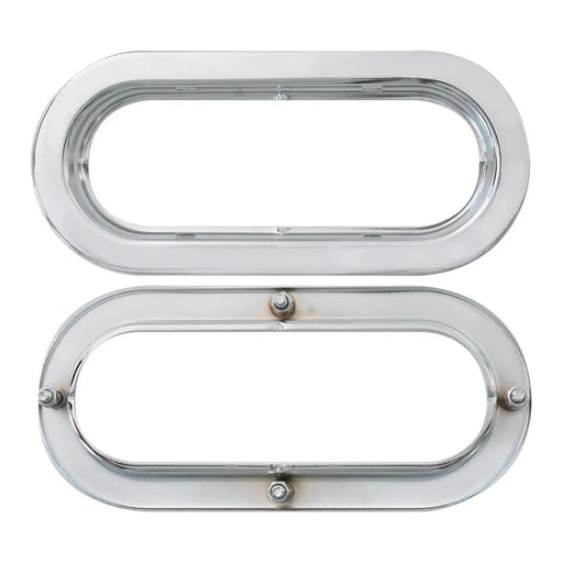 #87203 Flange Mount Bezel with Hidden Studs for 6.5â€³ Large Oval Light Bezel Light Gray