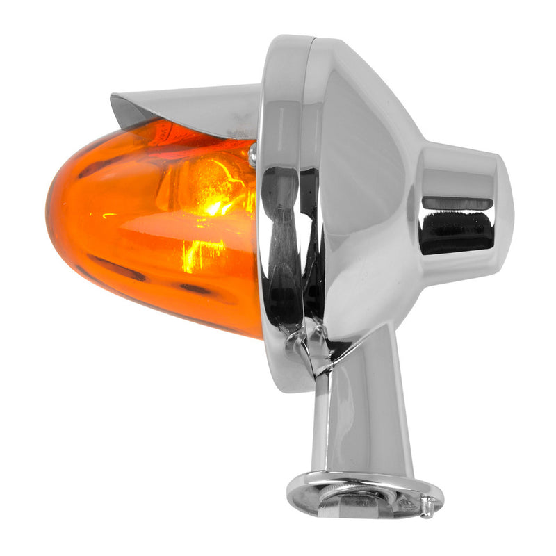 87330 BRAZO DE 1-1/8" LUZ DE VIDRIO ÁMBAR DE 2.5" CON VISERA, 2 CABLES