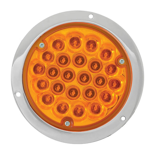 Gray 4″ Pearl LED Light with Housing  (choose color) 4" ROUND amber/amber (w/housing)