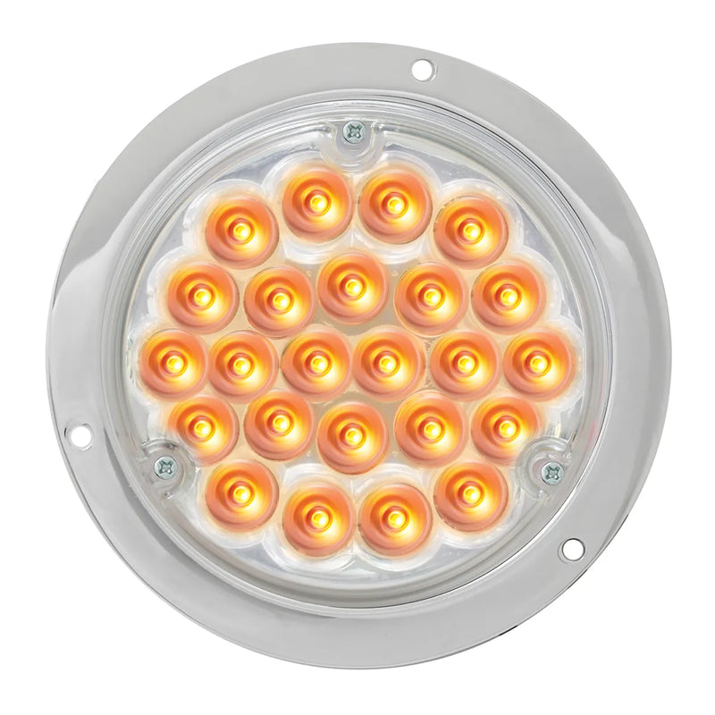 4" Pearl LED Light with Housing  (choose color) 4" ROUND amber/clear (w/housing) Gray