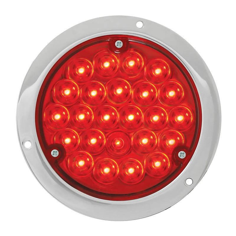 4" Pearl LED Light with Housing  (choose color) 4" ROUND red/red (w/housing) Firebrick