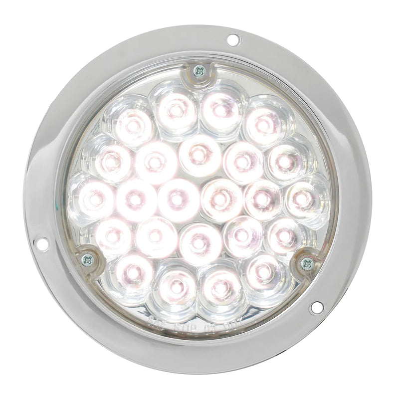4" Pearl LED Light with Housing  (choose color) 4" ROUND white/clear (w/housing) Light Gray