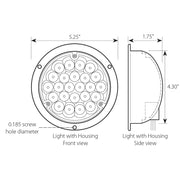 4" Pearl LED Light with Housing  (choose color) 4" ROUND amber/amber (light only),amber/clear (light only),red/red (light only),red/clear (light only),white/clear (light only),blue/blue (light only),blue/clear (light only),green/green (light only),green/clear (light only),amber/amber (w/housing),amber/clear (w/housing),red/red (w/housing),red/clear (w/housing),white/clear (w/housing),blue/blue (w/housing),blue/clear (w/housing),green/green (w/housing),green/clear (w/housing) Black
