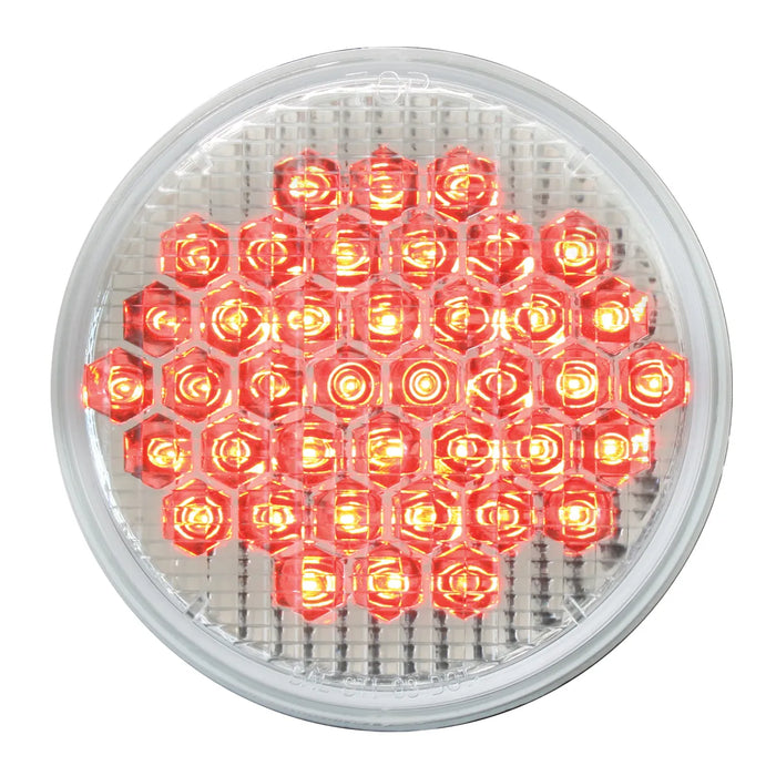 Gray 4″ HIGH COUNT LED LIGHT, RED/CLEAR