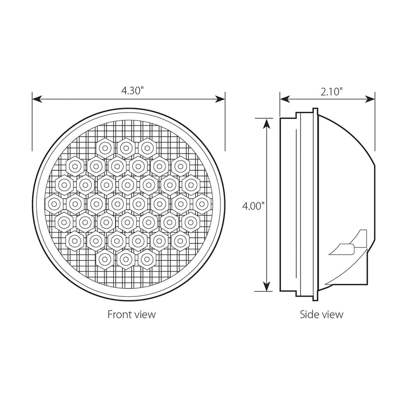 4" HIGH COUNT LED LIGHT, RED/RED Light Gray
