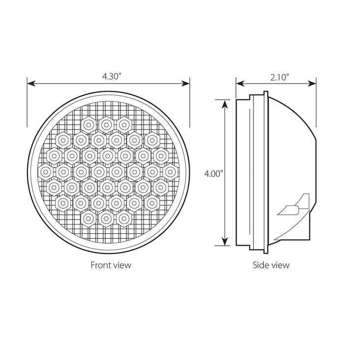 Light Gray 4″ HIGH COUNT LED LIGHT, RED/RED