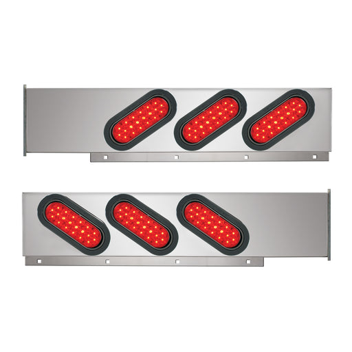 87850 2-Pc Spring-Loaded Cr Plated LB with Slanted Oval LED Lights