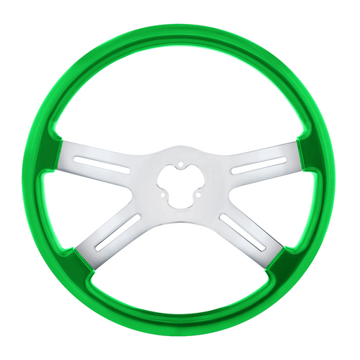 18" Candy Color 4 Spoke Steering Wheel - Candy Apple Green