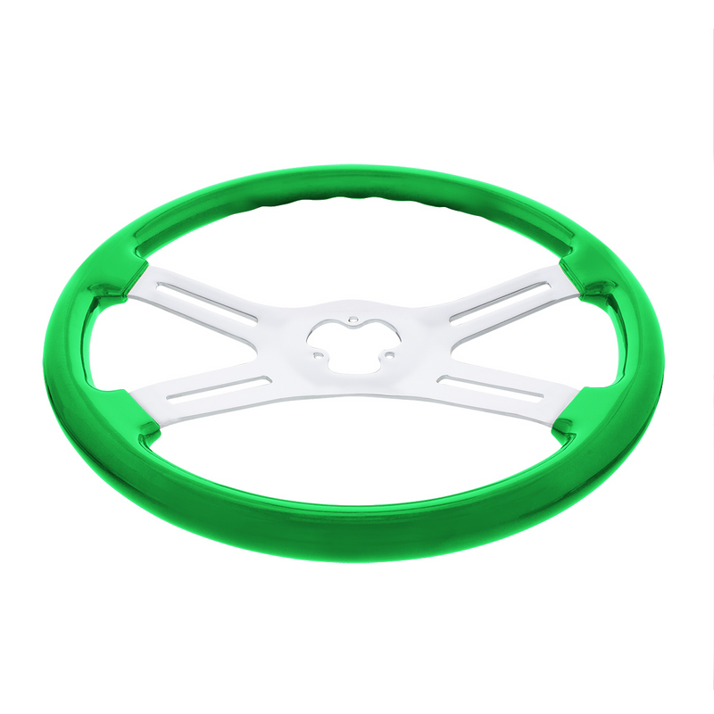 18" Candy Color 4 Spoke Steering Wheel - Candy Apple Green