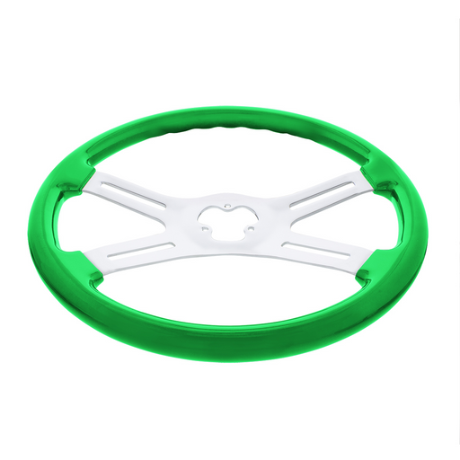 18" Candy Color 4 Spoke Steering Wheel - Candy Apple Green