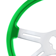 18" Candy Color 4 Spoke Steering Wheel - Candy Apple Green