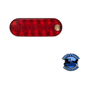 880K-7 6.5"x2.25" Red and White LED Stop/Turn/Tail & Back-Up Light Oval, Grommet-Mount Kit Dark Red