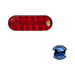 Dark Red 880K-7 6.5"x2.25" Red and White LED Stop/Turn/Tail & Back-Up Light Oval, Grommet-Mount Kit