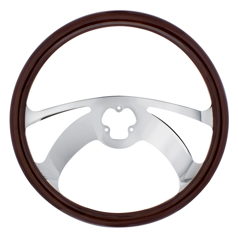 UP-88107 18" Wood Steering Wheel - Scorpion