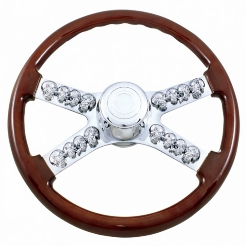 UP-88128 18" Skull Steering Wheel With Hub & Horn Kit  - Freightliner 1989-July 2006