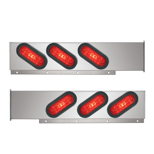88160 2-Pc Spring-Loaded Cr Plated LB with Slanted Oval LED Lights