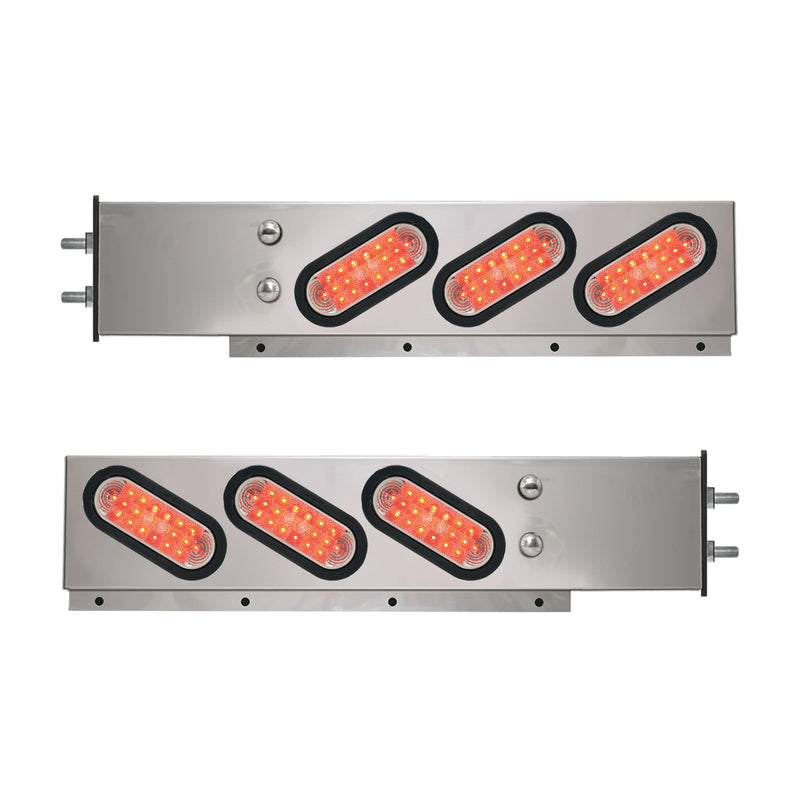 88161 2-Pc Spring-Loaded Cr Plated LB with Slanted Oval LED Lights