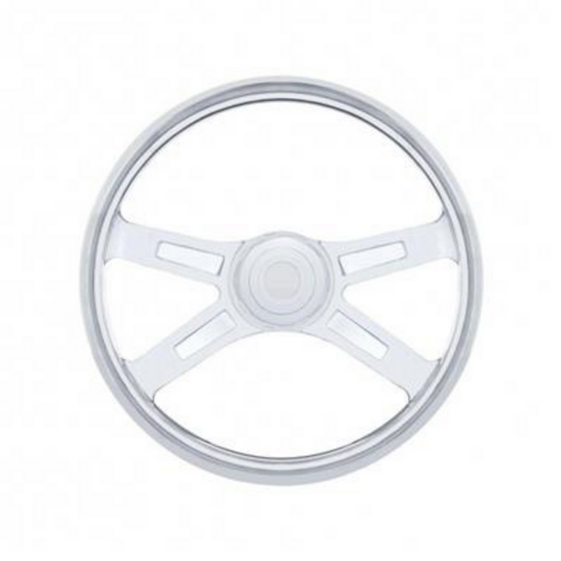 Chrome Steering Wheel Hub & Horn Button Kit For Peterbilt (1998-2005), & Kenworth (2001-2002)