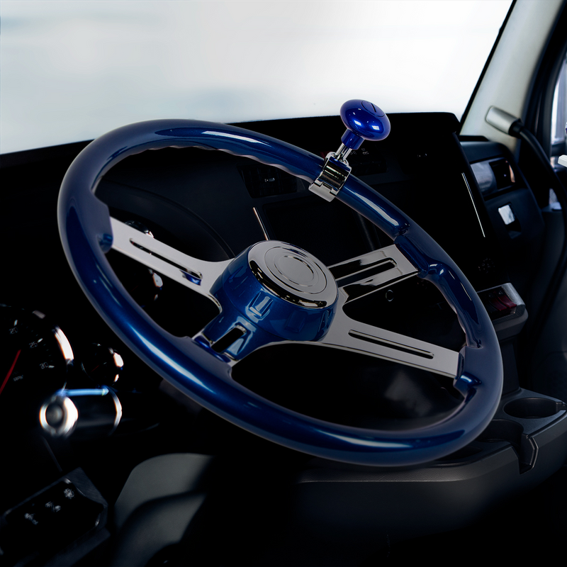 UP-88224 18" Color 4 Spoke Steering Wheel - Electric Blue