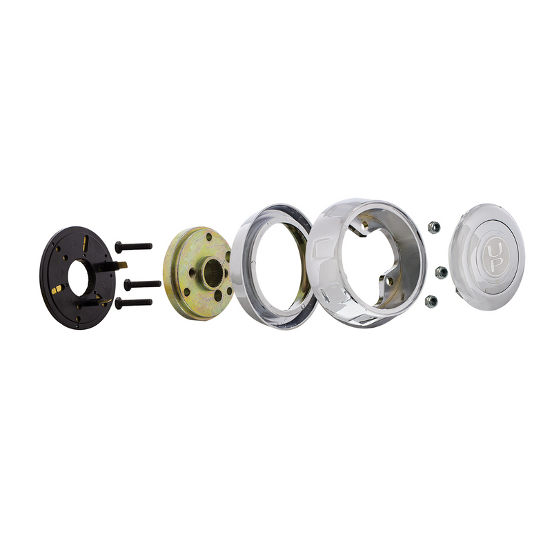 Chrome Steering Wheel Hub & Horn Button Kit For 1997-2001 Kenworth Trucks