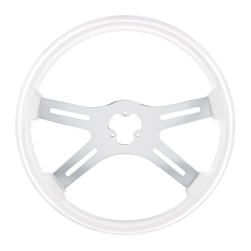 UP-88263 18" Color 4 Spoke Steering Wheel - Glacier White