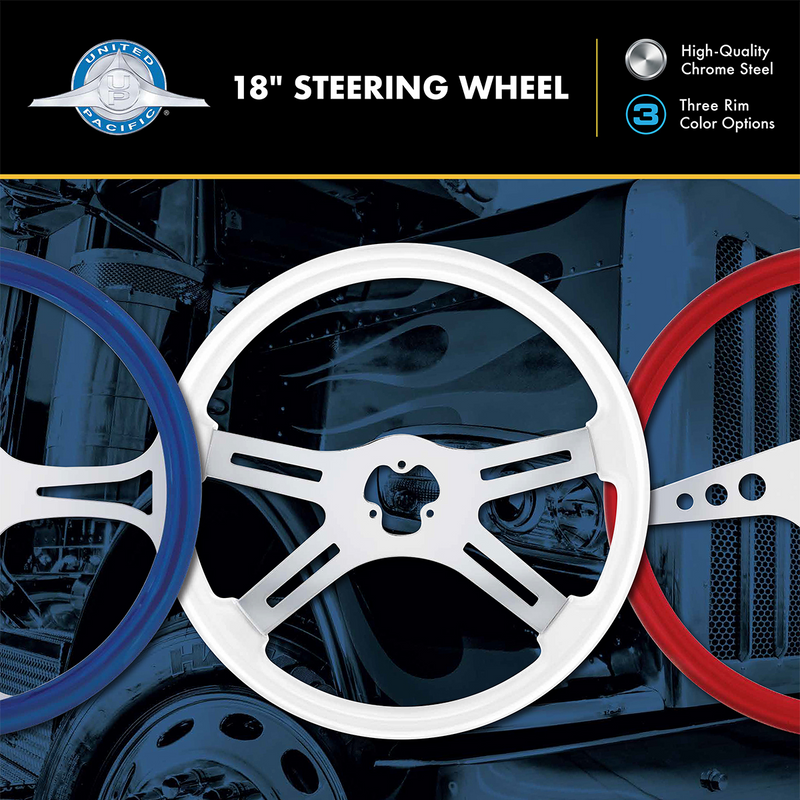 UP-88263 18" Color 4 Spoke Steering Wheel - Glacier White