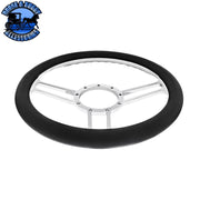 14" Chrome Aluminum 3-Spoke Style 9-Screw Mount "Competition Series" Steering Wheel steering wheel Light Gray