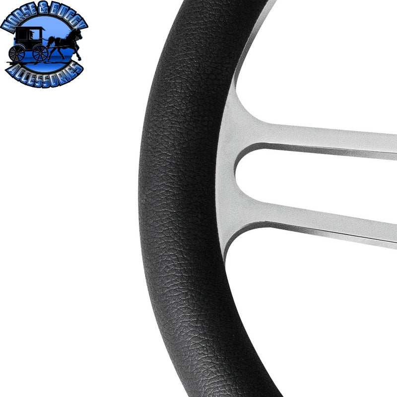 14" Chrome Aluminum 3-Spoke Style 9-Screw Mount "Competition Series" Steering Wheel steering wheel Dark Slate Gray